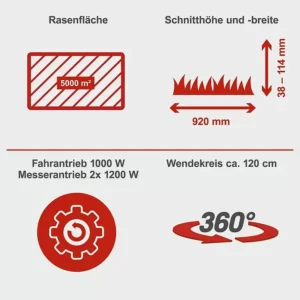 Trator Corta-Relva a Bateria Scheppach MR920-E – 48 V – Corte 92 cm