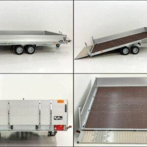 Reboque Plataforma Alta Vezeko J30.43 – 210 × 430 cm – 3,0 t – Plataforma Basculante