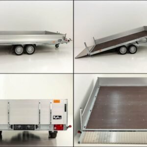 Reboque Plataforma Alta Vezeko J35.4 – 210 × 430 cm – 3,5 t – Plataforma Basculante