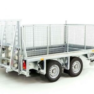 Reboque Porta-Máquinas Ifor Williams GX105 – 157 × 303 cm – 2,7 t – Rampa e Extensão em Rede