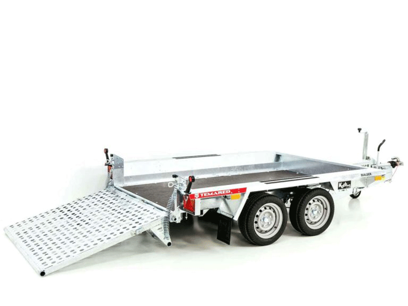 Reboque Porta-Máquinas Temared Builder – 152 × 260 cm – 2,7 t – Rampa