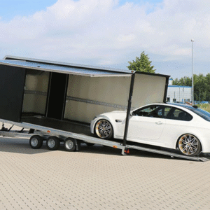 Reboque Porta-Automóveis Vezeko Cargo Race Master – 230 × 550 × 210 cm – 3,5 t – Guincho Elétrico