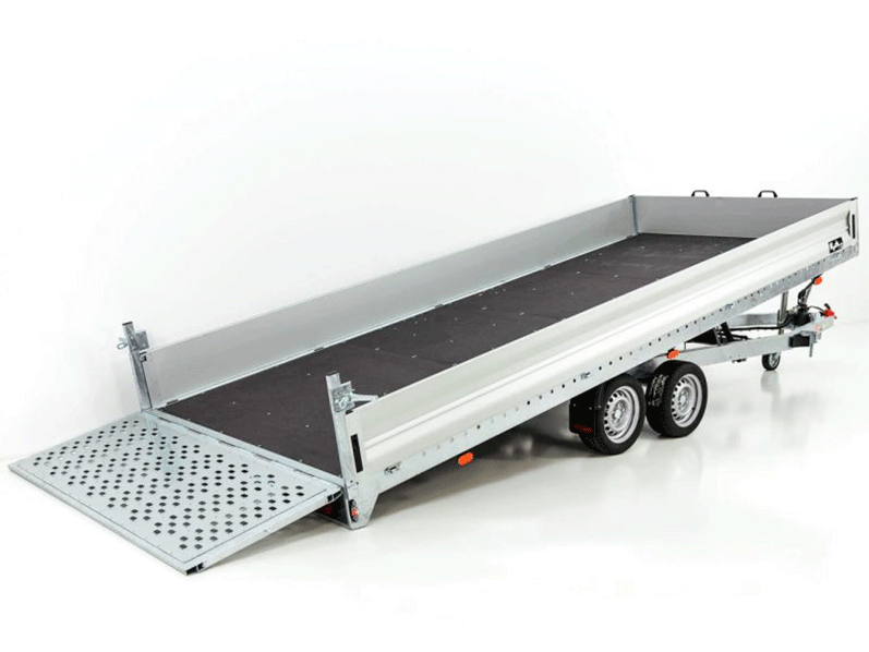 Reboque Plataforma Alta Vezeko J35.51 – 210 × 515 cm – 3,5 t – Plataforma Basculante