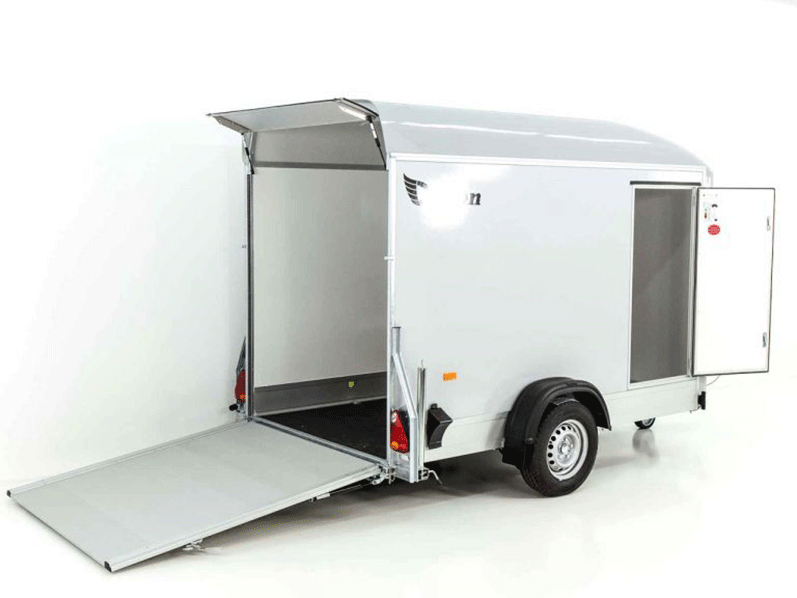 Reboque Furgão Debon C300 – 148 × 295 × 190 cm – 1,3 t – Cinzento