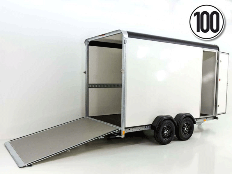 Reboque Furgão Henra Boxvan – 183 × 365 × 220 cm – 3,5 t – Rampa e Porta
