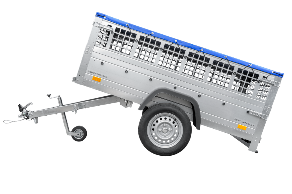 Reboque Basculante Garden Trailer 200 KIPP – 200 × 106 cm – Lona Azul e Grelha