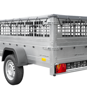 Reboque Basculante Garden Trailer 200 KIPP – 200 × 106 cm – Grelha e Lona Cinzenta