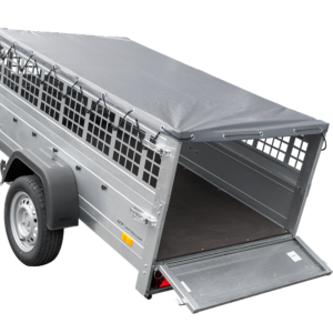 Reboque Basculante Garden Trailer 200 KIPP – 200 × 106 cm – Grelha e Lona Cinzenta