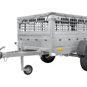 Reboque Basculante Garden Trailer 200 KIPP – 200 × 106 cm – Grelha e Lona Cinzenta