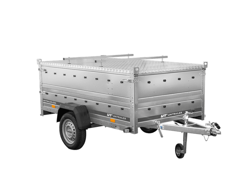 Reboque UNITRAILER Garden Trailer 230 KIPP – 230 × 125 cm – 750 kg – Tampa em Alumínio