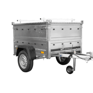 Reboque UNITRAILER Garden Trailer 150 KIPP – 150 × 106 cm – 750 kg – Tampa em Alumínio