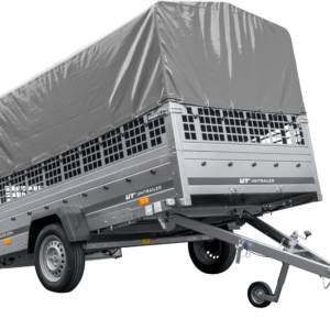 Reboque UNITRAILER Garden 265 KIPP – 264 × 150 cm – Grelha e Lona H-800