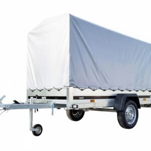 Reboque de Carga 750 kg 264 × 126 cm com Lança Basculante e Lona Alta 110 cm