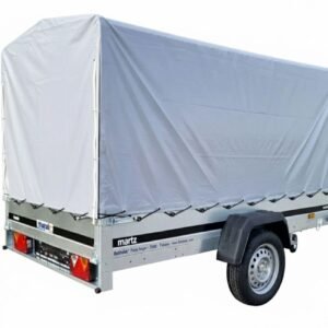 Reboque de Carga 750 kg 264 × 126 cm com Lança Basculante e Lona Alta 110 cm