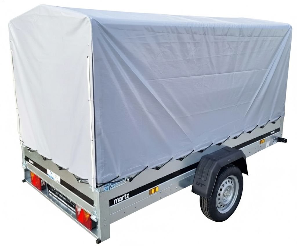 Reboque de Carga 750 kg 264 × 126 cm com Lança Basculante e Lona Alta 110 cm