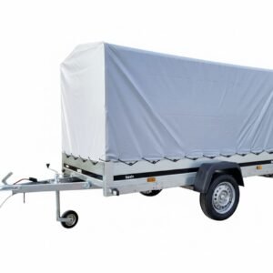 Reboque de Carga 750 kg 264 × 126 cm com Lança Basculante e Lona Alta 110 cm