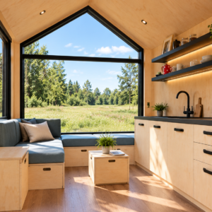 Tiny House PURA com Mezanino e Escada de Mão – 2 a 4 Pessoas