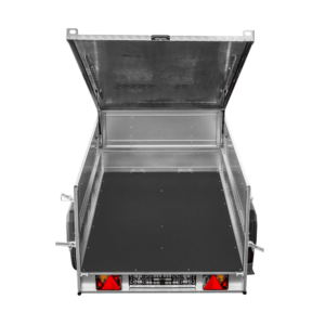 Reboque UNITRAILER Garden Trailer 230 KIPP – 230 × 125 cm – 750 kg – Tampa em Alumínio