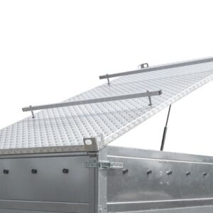 Reboque UNITRAILER Garden Trailer 230 KIPP – 230 × 125 cm – 750 kg – Tampa em Alumínio