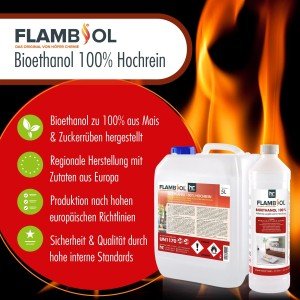 Flambiol Bioethanol 100% Hochrein 9 x 10l