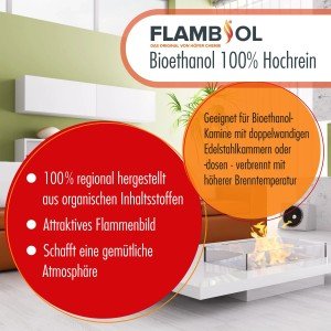 Flambiol Bioethanol 100% Hochrein 9 x 10l