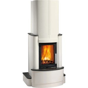 Haas+Sohn Roma II Kaminofen Wärmespeicherbeton Weiß 7 kW