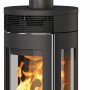 Justus Kaminofen Mino Trios 2.0 Stahl Schwarz mit Abdeckplatte 5 kW
