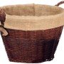Firefix Kaminholzkorb aus Weide mit Jute Ø 45 cm